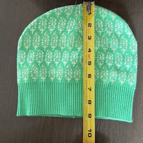 NWOT Free People Beanie Logo Printed Green Warm Streetwear Boho Trendy Ribbed OS - Picture 7 of 10